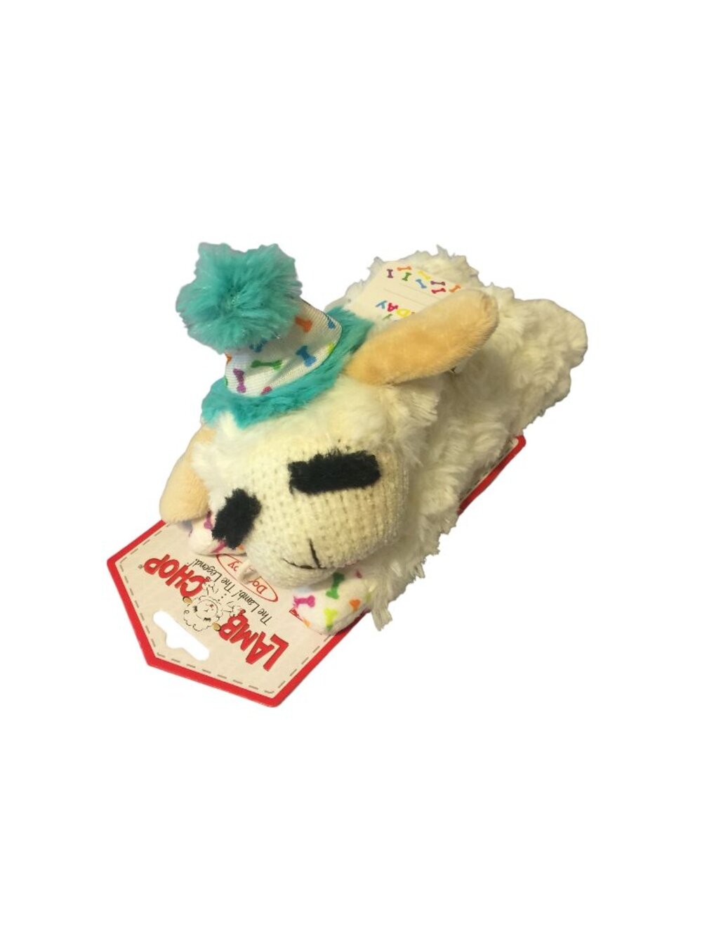 Lamb Chop Happy Birthday 9" Dog Plush Toy Squeaker Birthday Hat